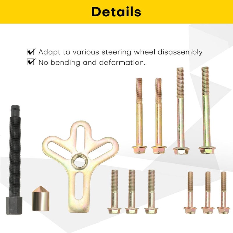 Acymner Harmonic Balancer Steering Wheel Puller Kit | 13PCS Flywheel Puller, Crankshaft Pulley Puller, Crankshaft Pulley Removal, Steering Wheel Pulling Set - Image 4